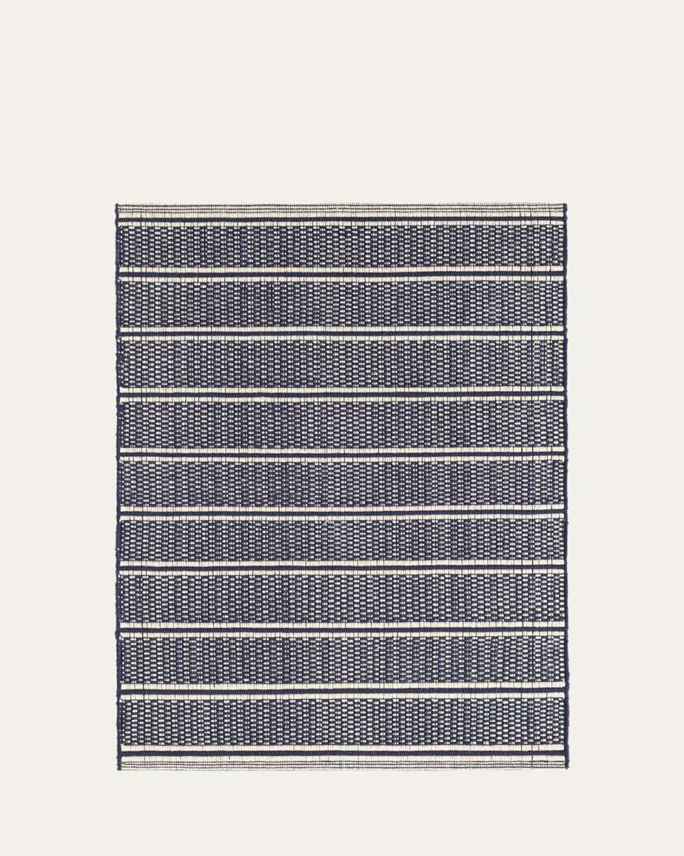 Archer Navy Handwoven Cotton Rug, 9' x 12'